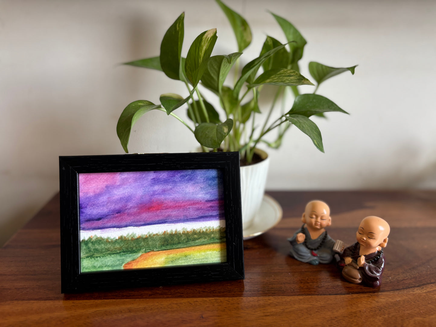 Purple sky and a meadow