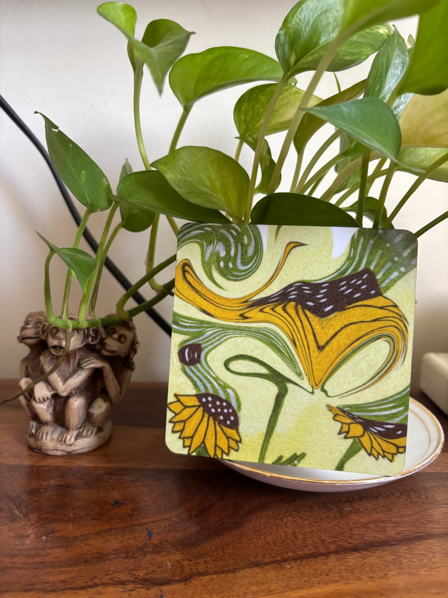 Trippy sunflower coaster