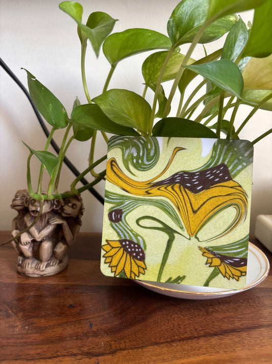 Trippy sunflower coaster