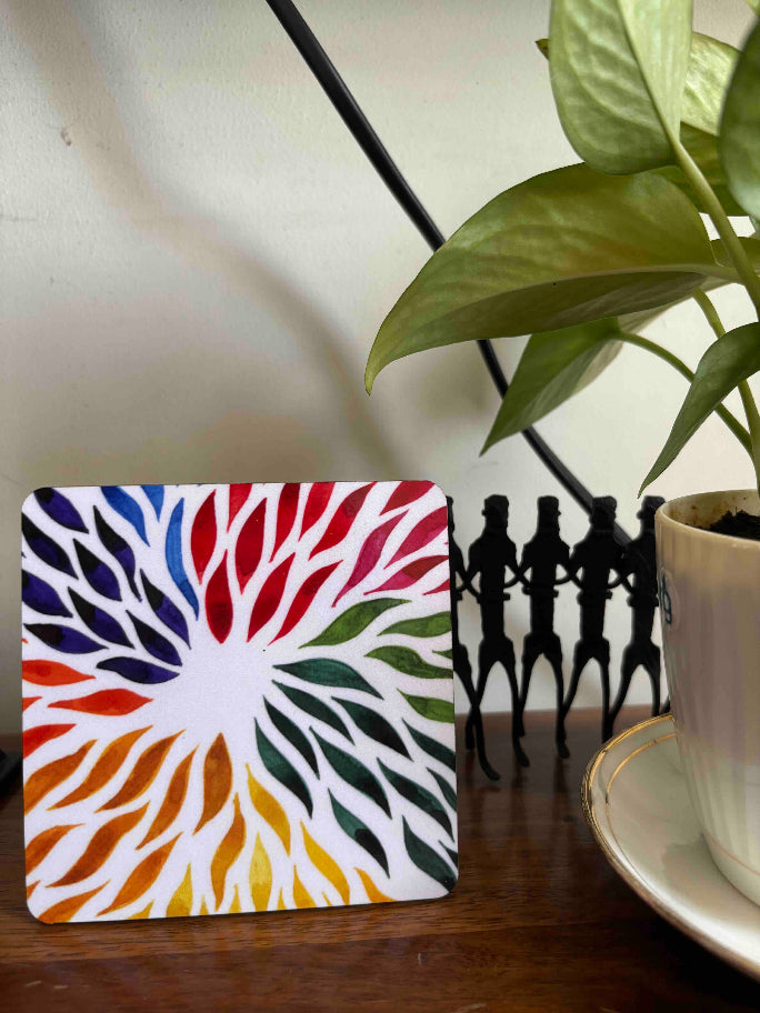 Rainbow Art Acrylic MDF Coaster Set 
